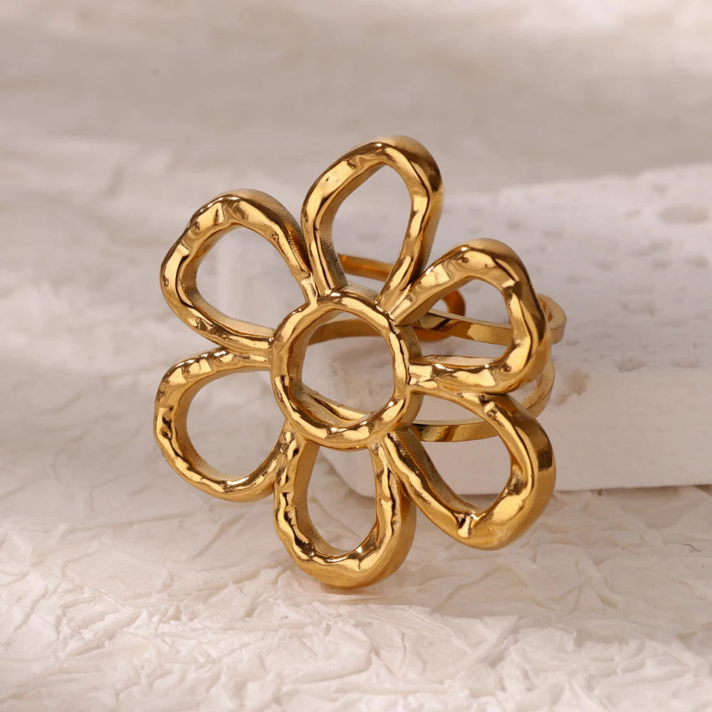 Golden Sunflower Bloom Ring