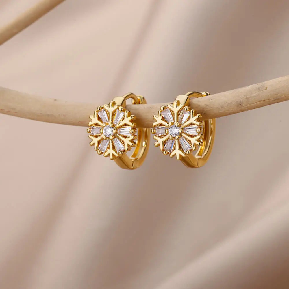 Refined Curve Zircon Stud Earrings