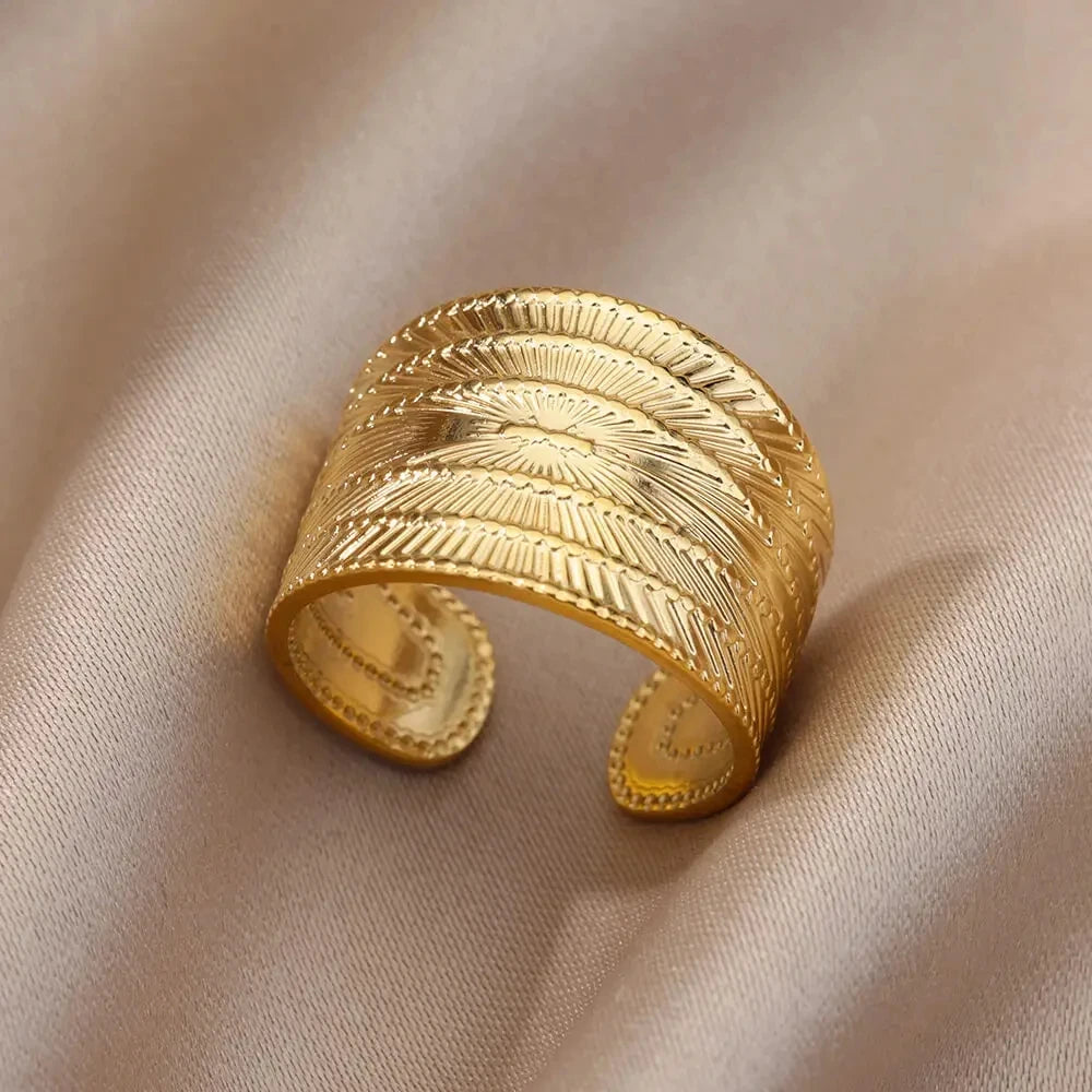 “Gold Stainless Steel Rings – Elegant Never-Fade Jewelry for Women”