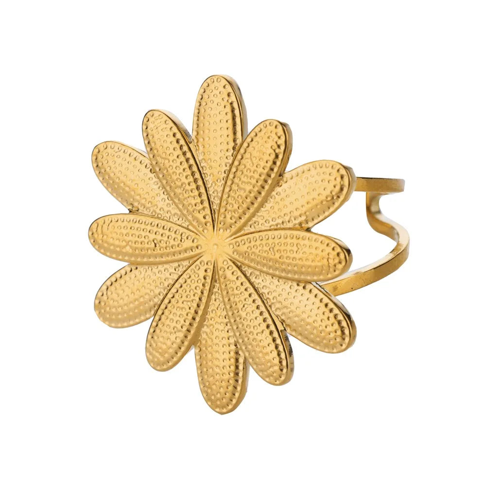 Golden Sunflower Bloom Ring