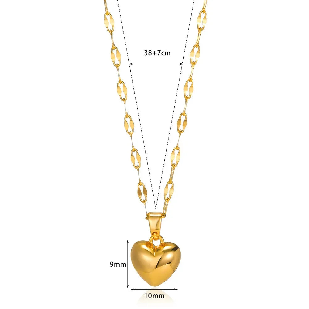 “Trendy Heart Necklace 2025 – Simple Lip Chain Pendant for Women