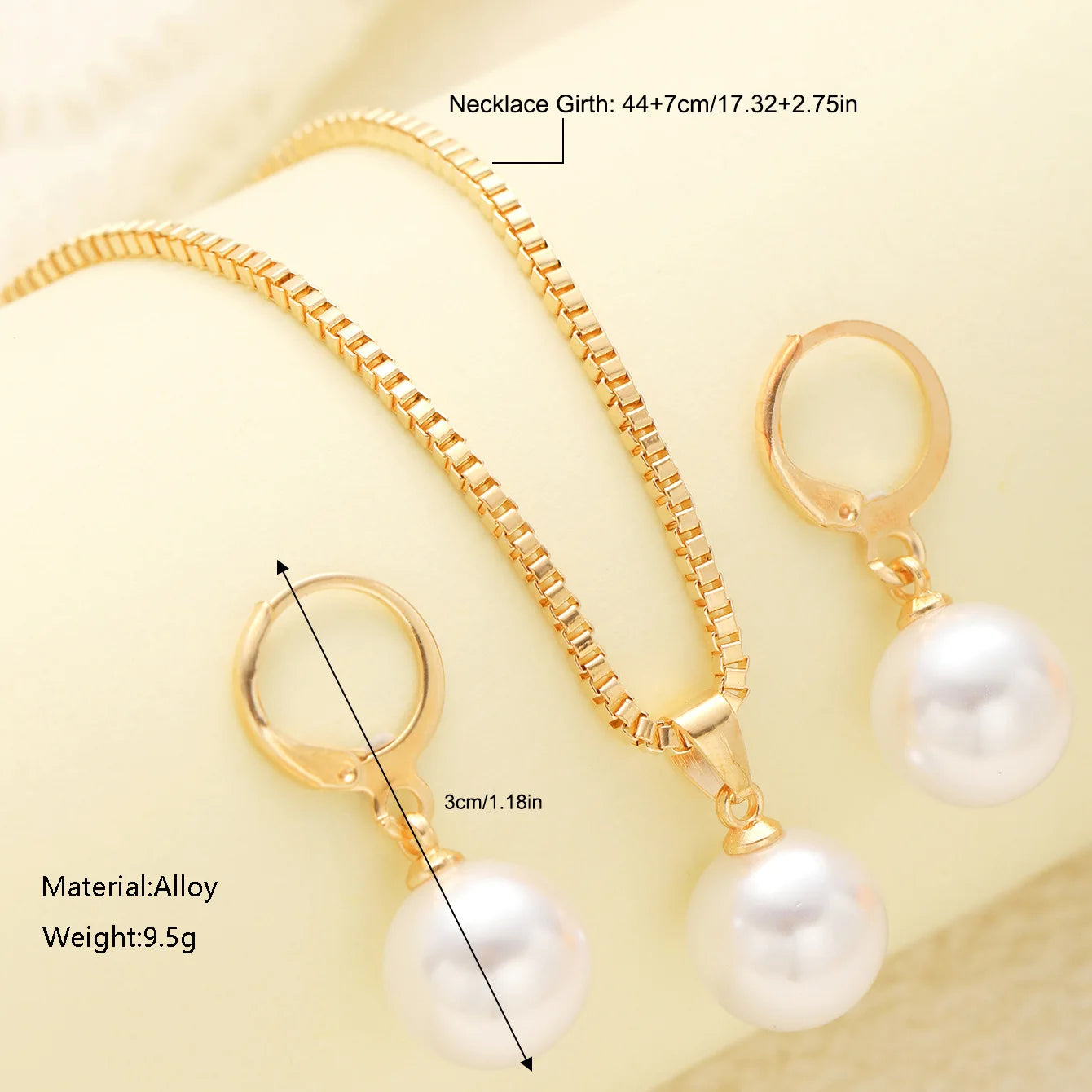 “Minimalist Pearl Set – Simple Daily Wear Necklace & Earrings”
