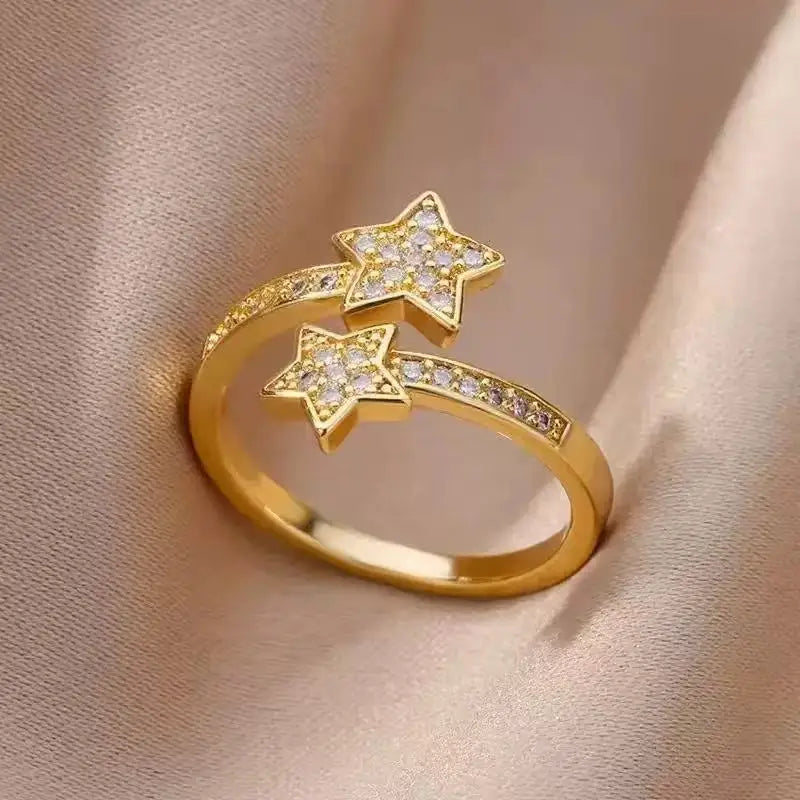 “Trendy Melting Gold Ring – Unique Adjustable Geometric Ring for Teens”