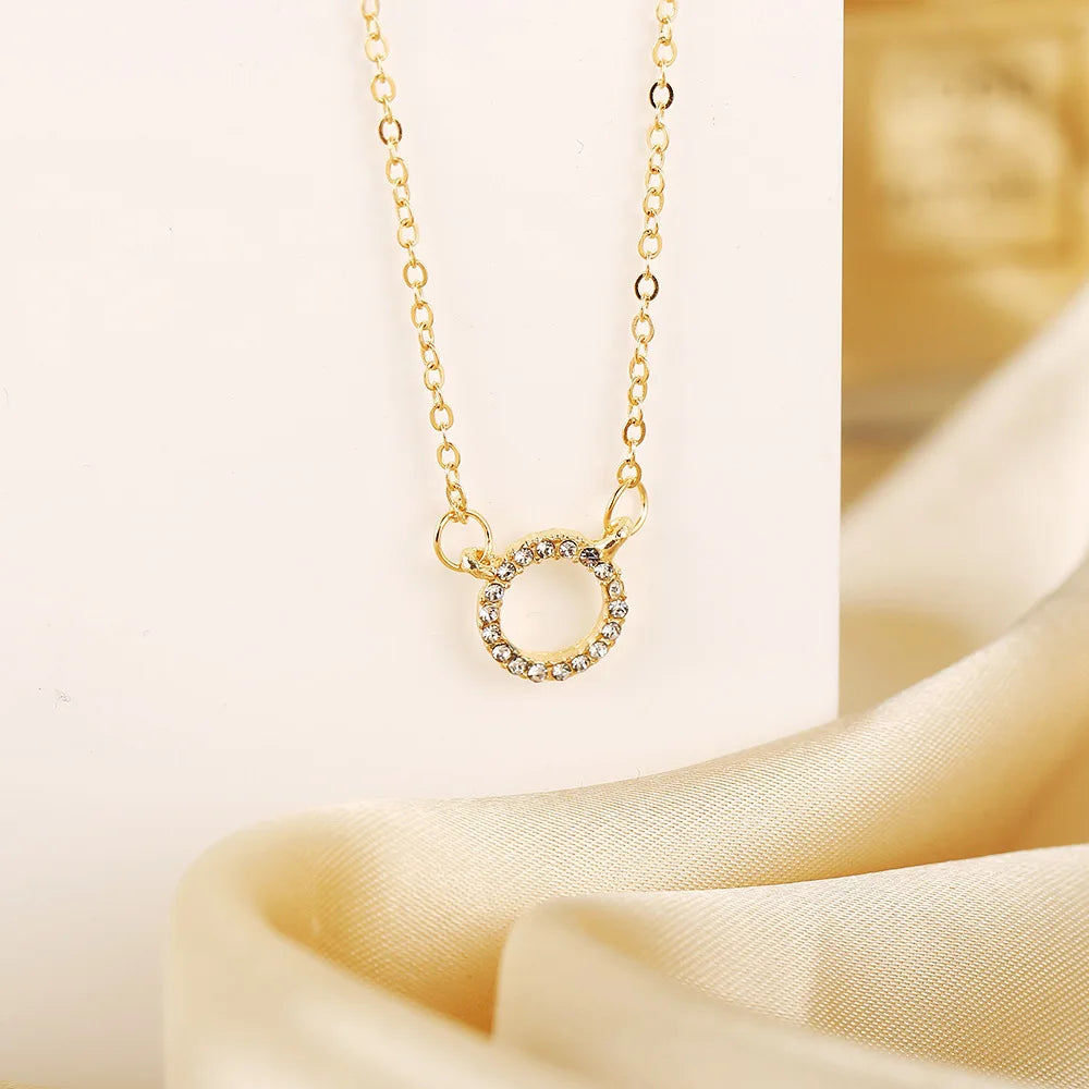 Sovereign Halo Crystal Necklace - Modern Elegant Style for Women