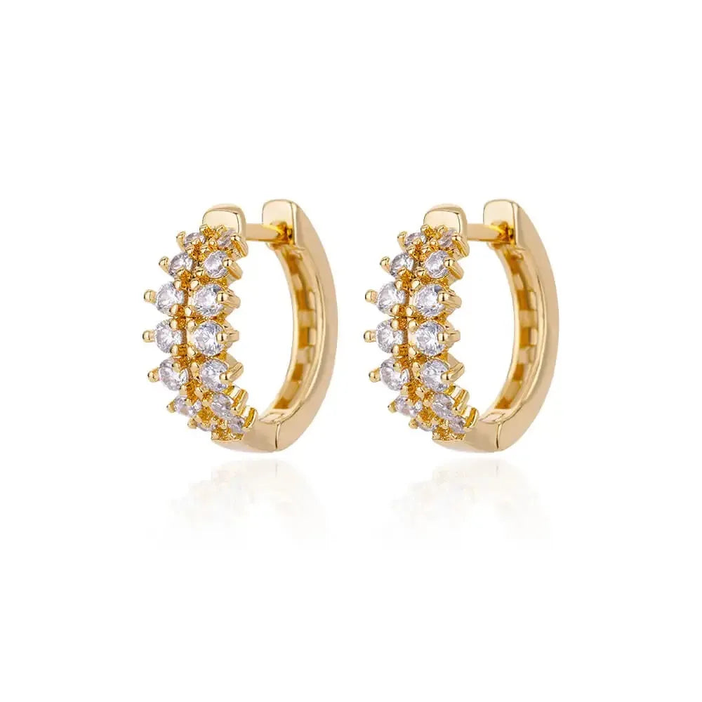 Refined Curve Zircon Stud Earrings