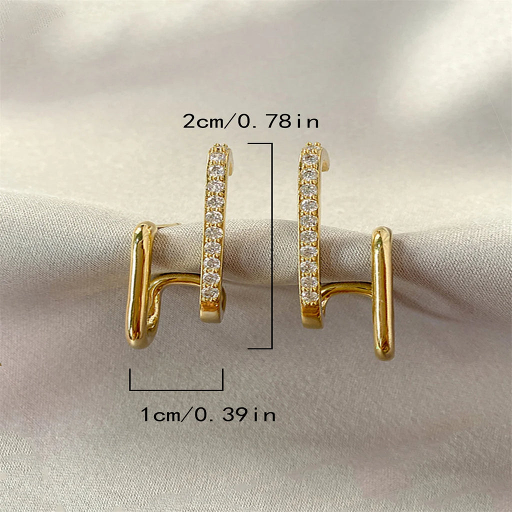 Prestige Curve Crystal Earrings - Fashion-Forward Style for Women