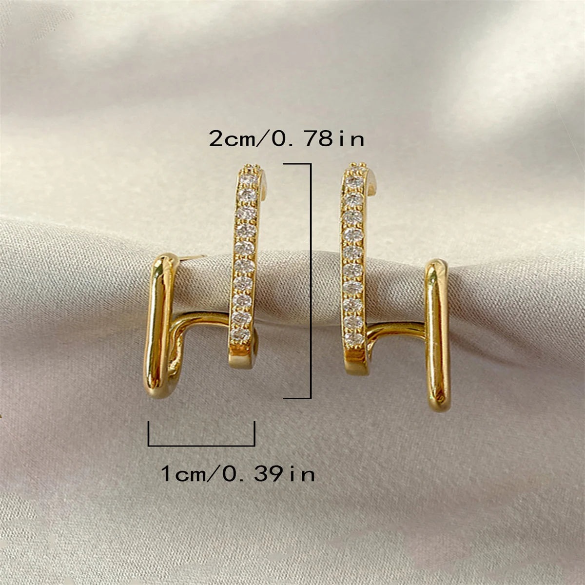Prestige Curve Crystal Earrings - Fashion-Forward Style for Women