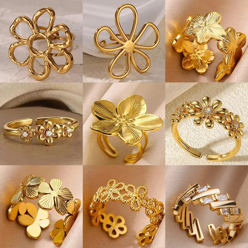 Golden Sunflower Bloom Ring