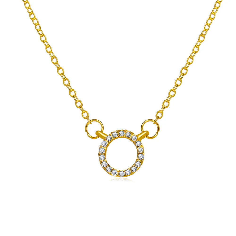 Sovereign Halo Crystal Necklace - Modern Elegant Style for Women