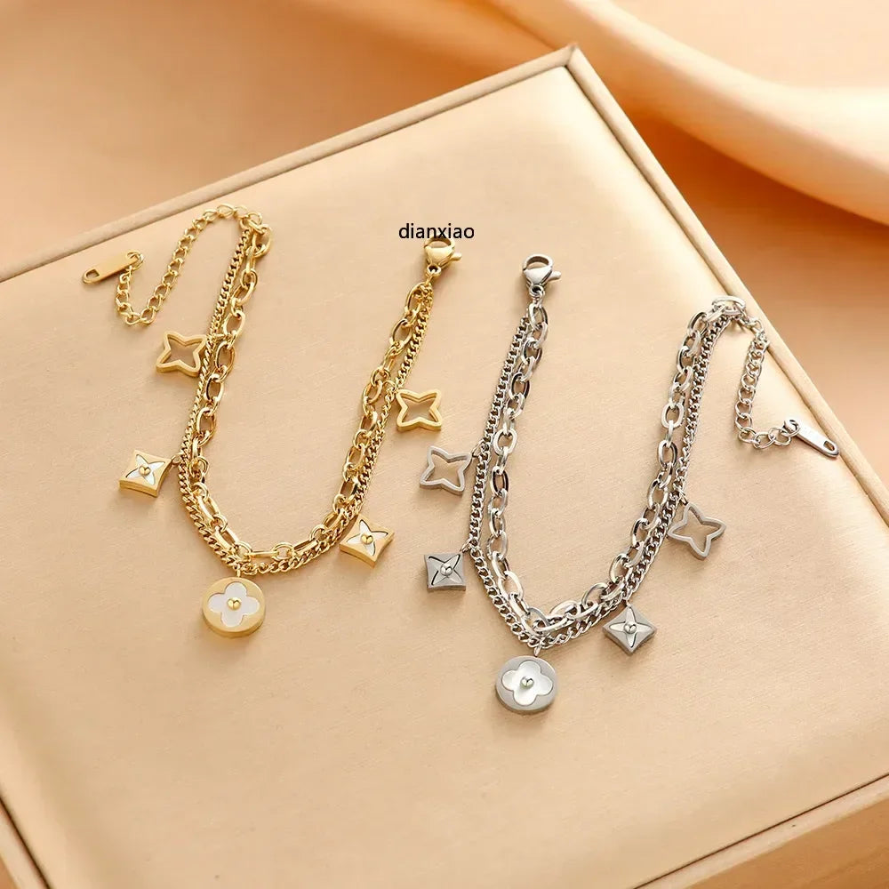 “Never-Fade Titanium Bracelet – Trendy Personality Style for Women”