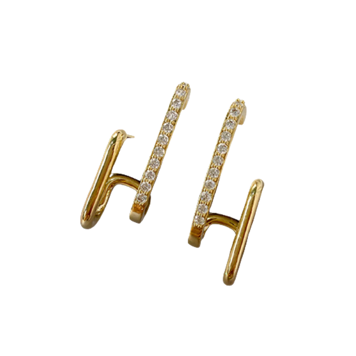 Prestige Curve Crystal Earrings - Fashion-Forward Style for Women