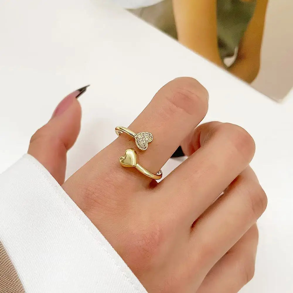 “Trendy Melting Gold Ring – Unique Adjustable Geometric Ring for Teens”