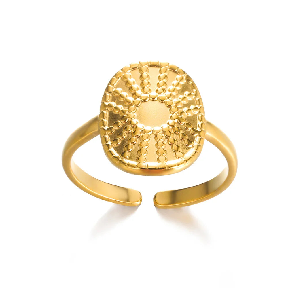 “Gold Stainless Steel Rings – Elegant Never-Fade Jewelry for Women”