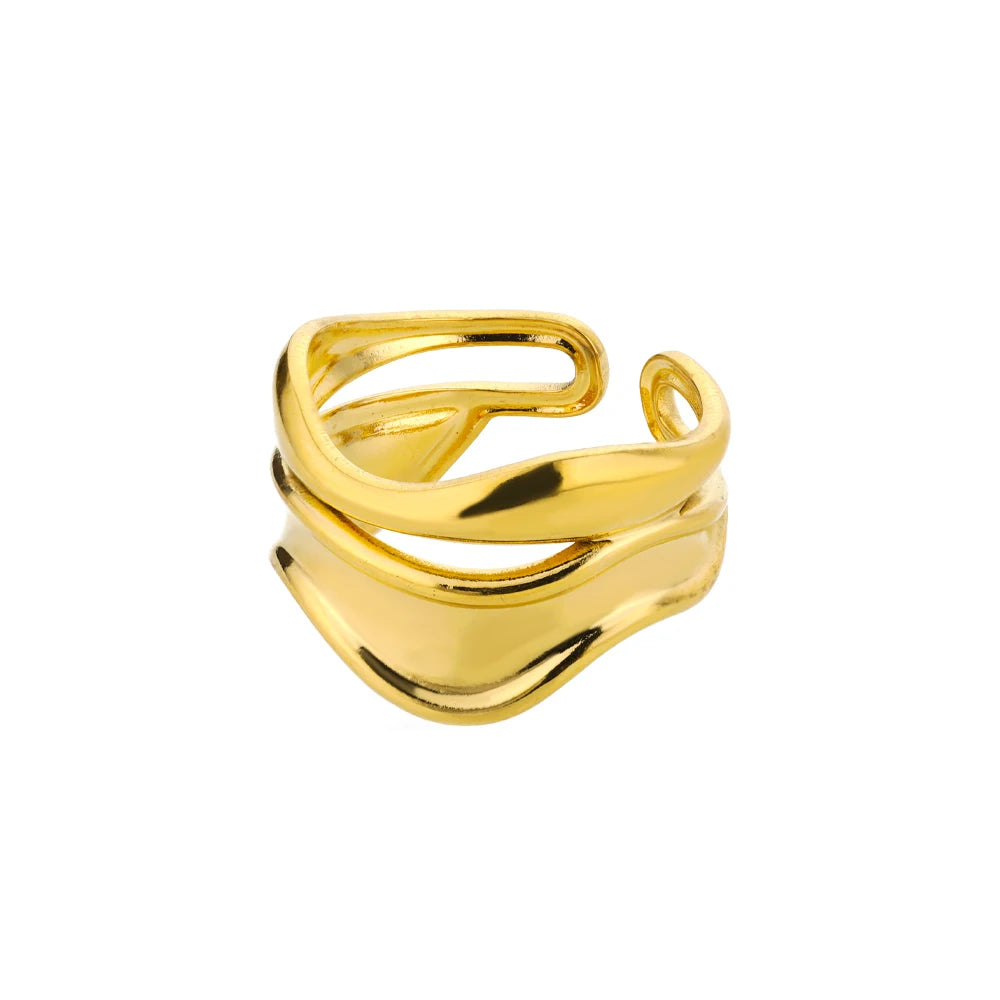 “Gold Stainless Steel Rings – Elegant Never-Fade Jewelry for Women”