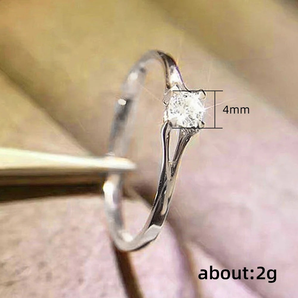 “Simple & Elegant Zirconia Ring – Minimalist Women’s Engagement Jewelry”
