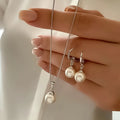 “Minimalist Pearl Set – Simple Daily Wear Necklace & Earrings”