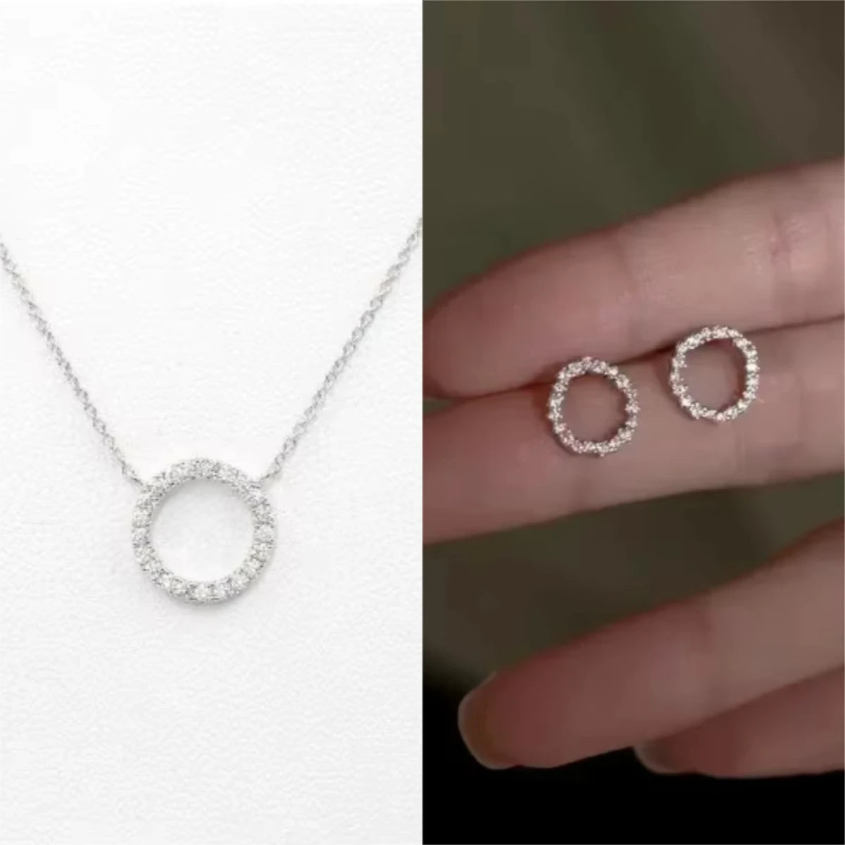 Sovereign Halo Crystal Necklace - Modern Elegant Style for Women