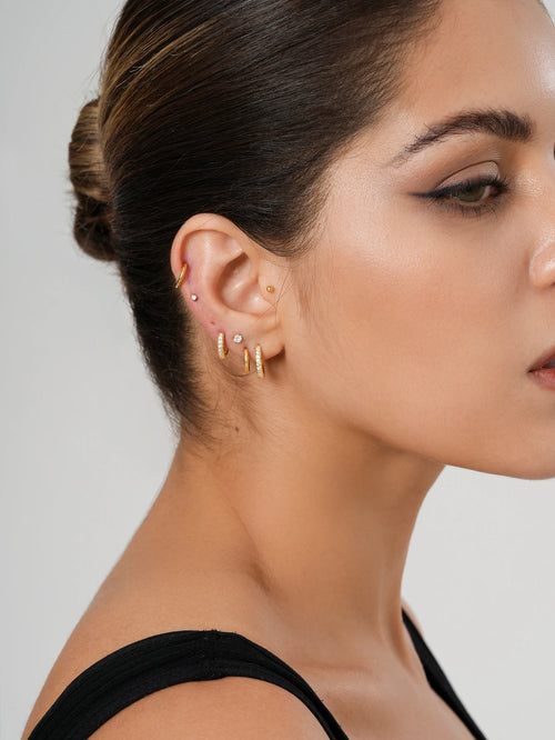 10 Pairs Small Gold Hoop Stud Earrings for Women