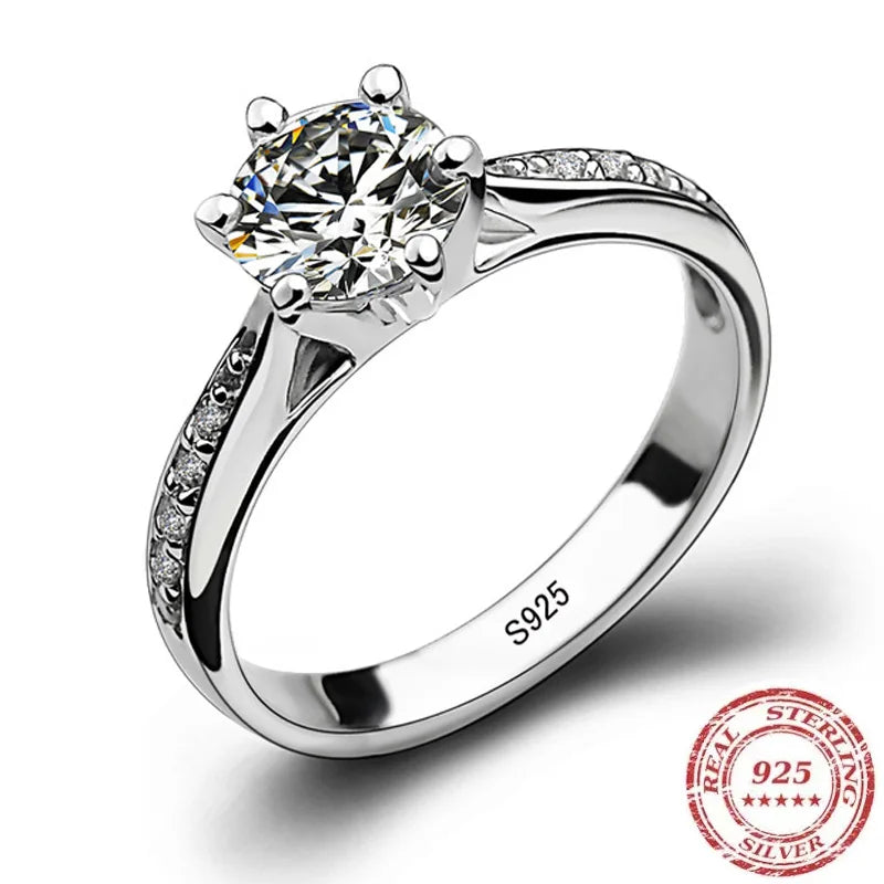 “Elegant 925 Silver Diamond Ring – Simple & Timeless Jewelry for Women”
